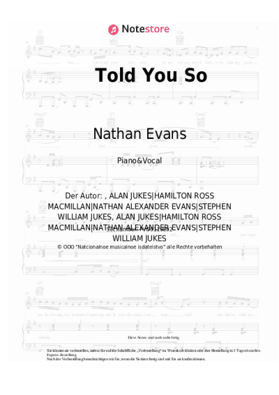 undefined Nathan Evans - Told You So