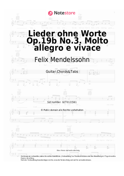 undefined Felix Mendelssohn - Lieder ohne Worte Op.19b No.3. Molto allegro e vivace