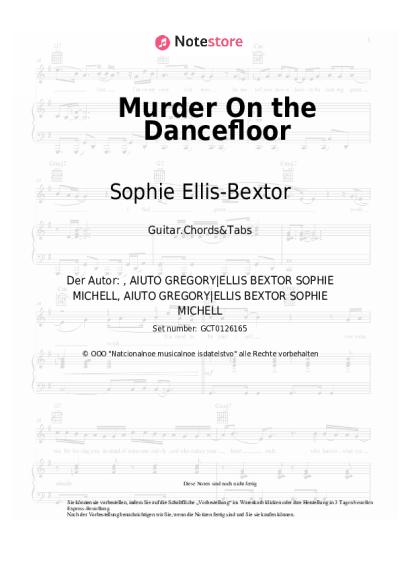 Noten, Akkorde Sophie Ellis-Bextor - Murder On the Dancefloor
