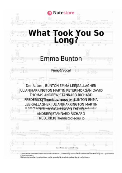 Noten, Akkorde Emma Bunton - What Took You So Long?