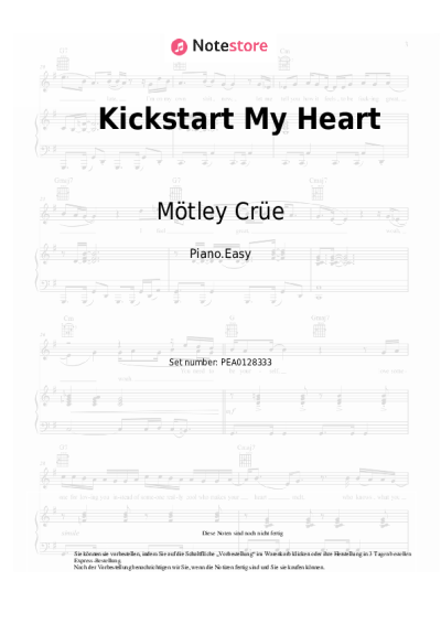Noten, Akkorde Mötley Crüe - Kickstart My Heart