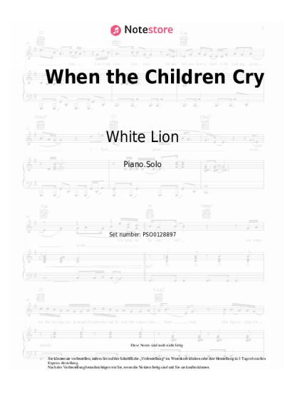 Noten, Akkorde White Lion - When the Children Cry