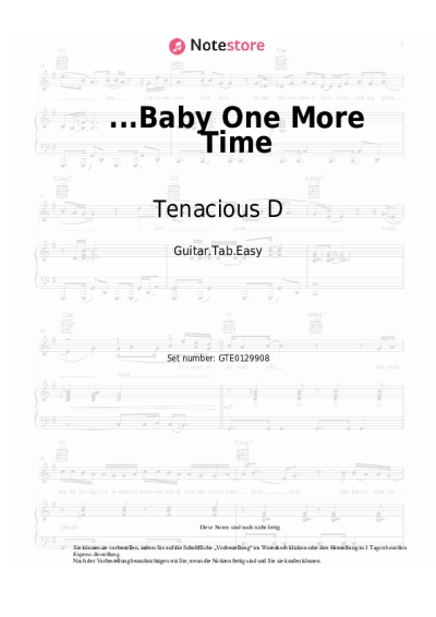 Noten, Akkorde Tenacious D - ...Baby One More Time