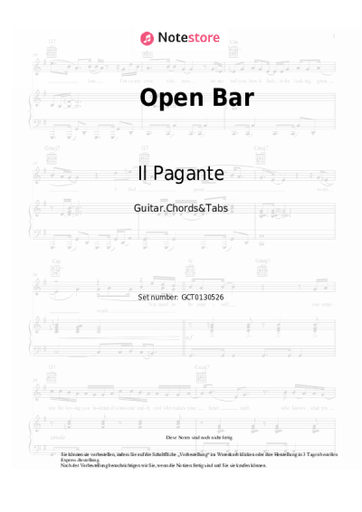 Noten, Akkorde Il Pagante, The Kolors - Open Bar