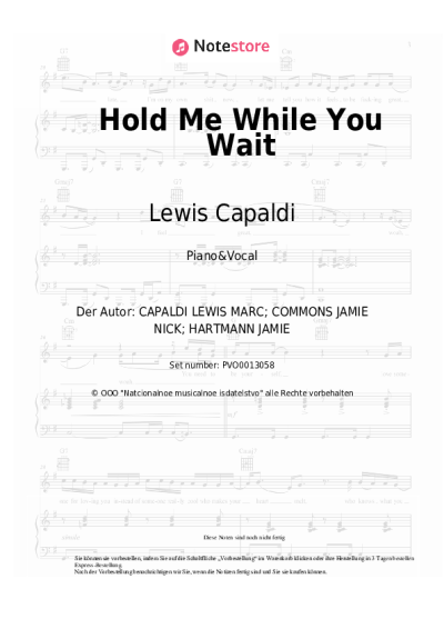 undefined Lewis Capaldi - Hold Me While You Wait
