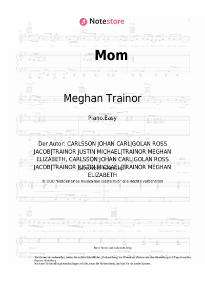 Noten, Akkorde Meghan Trainor, Kelli Trainor - Mom