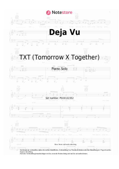 Noten, Akkorde Tomorrow X Together - Deja Vu