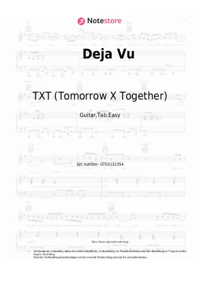 Noten, Akkorde Tomorrow X Together - Deja Vu