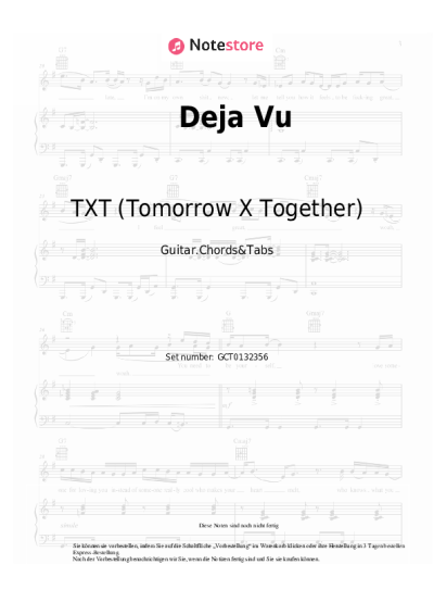 Noten, Akkorde Tomorrow X Together - Deja Vu