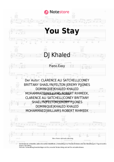 Noten, Akkorde DJ Khaled, Meek Mill, J Balvin, Lil Baby, Jeremih - You Stay
