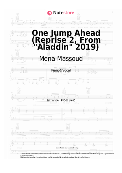 Noten, Akkorde Mena Massoud - One Jump Ahead (Reprise 2, From Aladdin 2019)