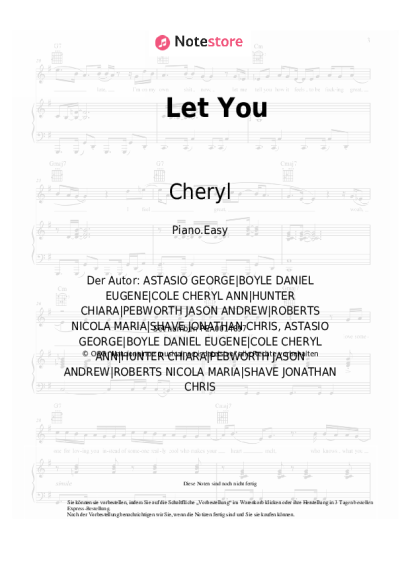 Noten, Akkorde Cheryl - Let You