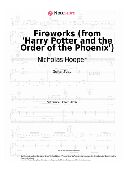 Noten, Akkorde Nicholas Hooper - Fireworks (from 'Harry Potter and the Order of the Phoenix')