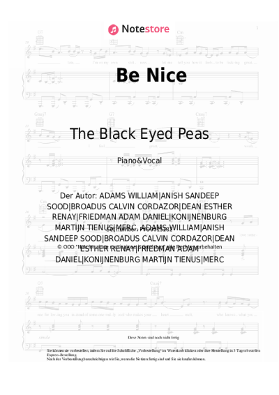 Noten, Akkorde The Black Eyed Peas, Snoop Dogg - Be Nice