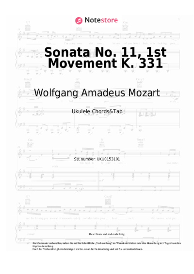 undefined Wolfgang Amadeus Mozart - Sonata No. 11, 1st Movement K. 331