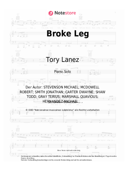 Noten, Akkorde Tory Lanez, Quavo, Tyga - Broke Leg