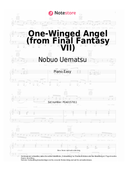 Noten, Akkorde Nobuo Uematsu - One-Winged Angel (from Final Fantasy VII)