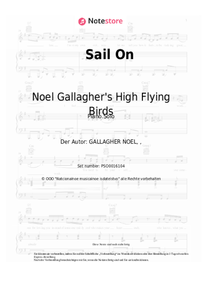 undefined Noel Gallagher's High Flying Birds - Sail On