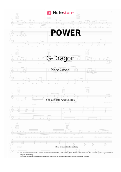 Noten, Akkorde G-Dragon - POWER