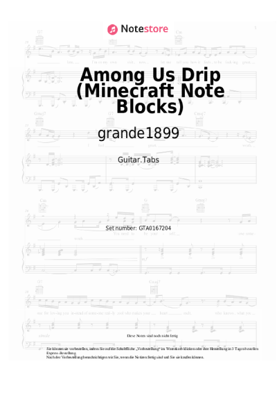 Noten, Akkorde grande1899 - Among Us Drip (Minecraft Note Blocks)