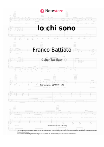 Noten, Akkorde Franco Battiato - Io chi sono