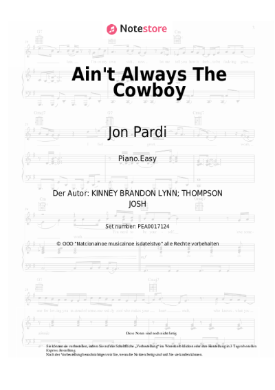 Noten, Akkorde Jon Pardi - Ain't Always The Cowboy