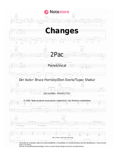 Noten, Akkorde 2Pac - Changes
