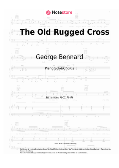 Noten, Akkorde George Bennard - The Old Rugged Cross