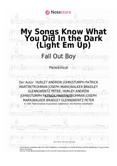 undefined Fall Out Boy - My Songs Know What You Did In the Dark (Light Em Up)