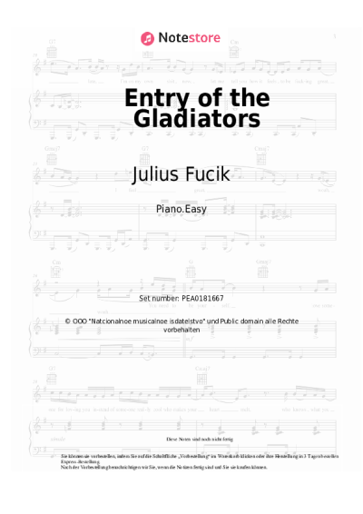 undefined Julius Fucik - Entry of the Gladiators