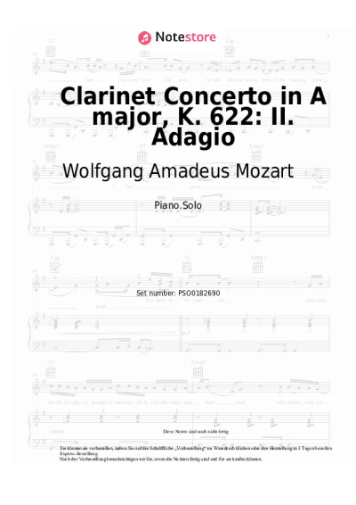 undefined Wolfgang Amadeus Mozart - Clarinet Concerto in A major, K. 622: II. Adagio