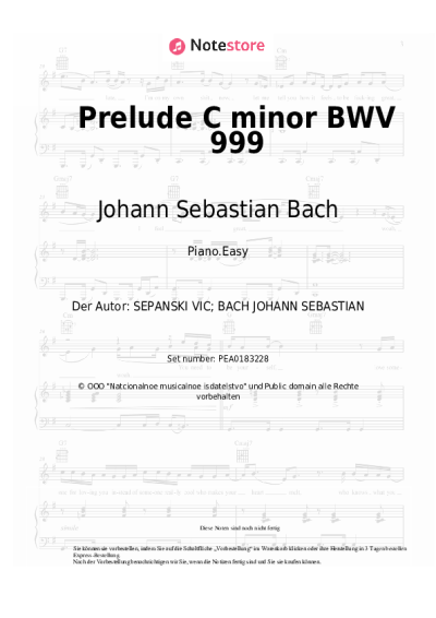undefined Johann Sebastian Bach - Prelude C minor BWV 999