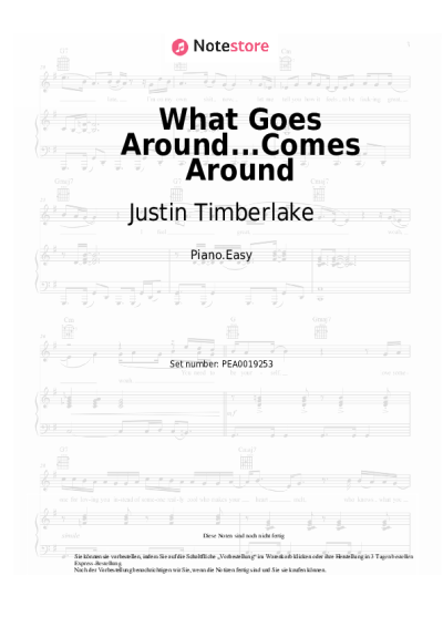 Noten, Akkorde Justin Timberlake - What Goes Around...Comes Around