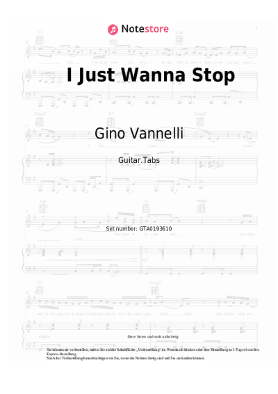 Noten, Akkorde Gino Vannelli - I Just Wanna Stop