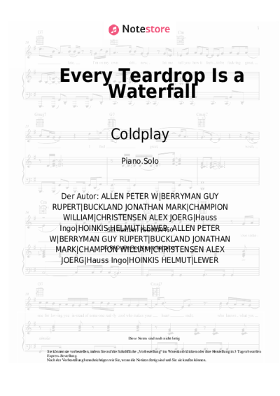 undefined Coldplay - Every Teardrop Is a Waterfall