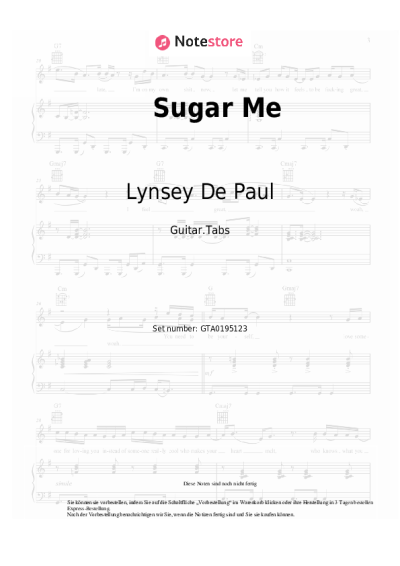 Noten, Akkorde Lynsey De Paul - Sugar Me