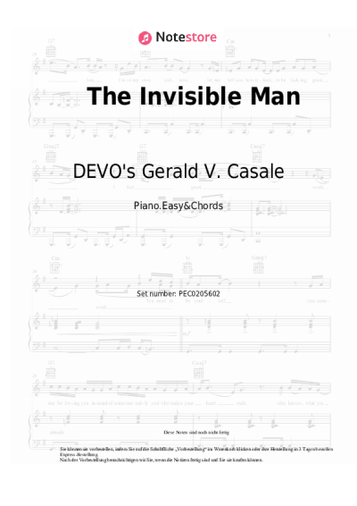 Noten, Akkorde DEVO's Gerald V. Casale - The Invisible Man