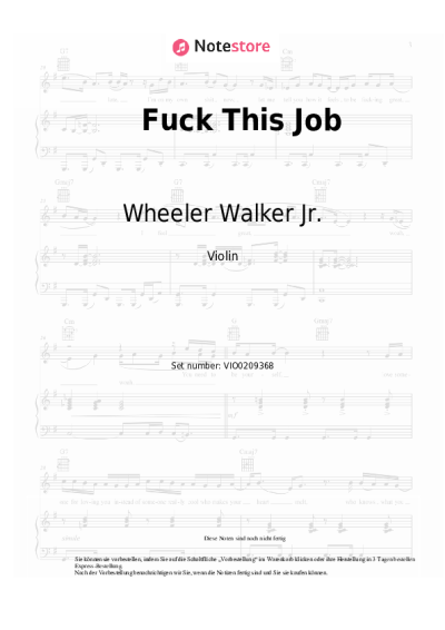 Noten, Akkorde Wheeler Walker Jr. - Fuck This Job