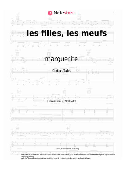 Noten, Akkorde marguerite - les filles, les meufs