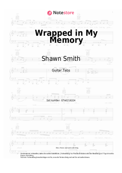 Noten, Akkorde Shawn Smith - Wrapped in My Memory