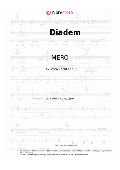 Noten, Akkorde MERO - Diadem