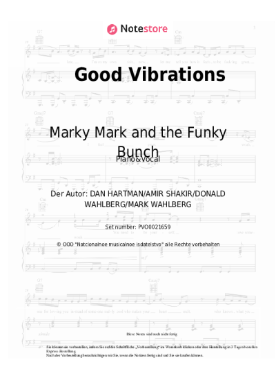 Noten, Akkorde Marky Mark and the Funky Bunch - Good Vibrations