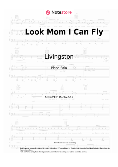 Noten, Akkorde Livingston - Look Mom I Can Fly