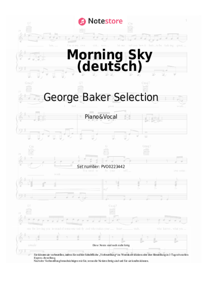 Noten, Akkorde George Baker Selection - Morning Sky (deutsch)