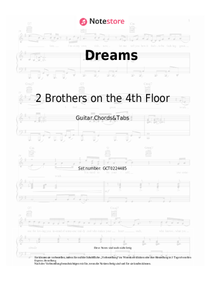 Noten, Akkorde 2 Brothers on the 4th Floor - Dreams