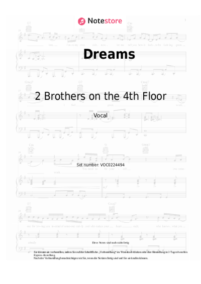 Noten, Akkorde 2 Brothers on the 4th Floor - Dreams