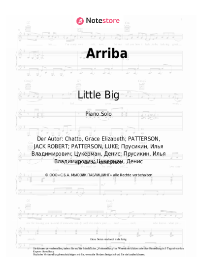 Noten, Akkorde Little Big, Tatarka, Clean Bandit - Arriba