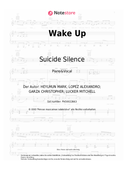 Noten, Akkorde Suicide Silence - Wake Up