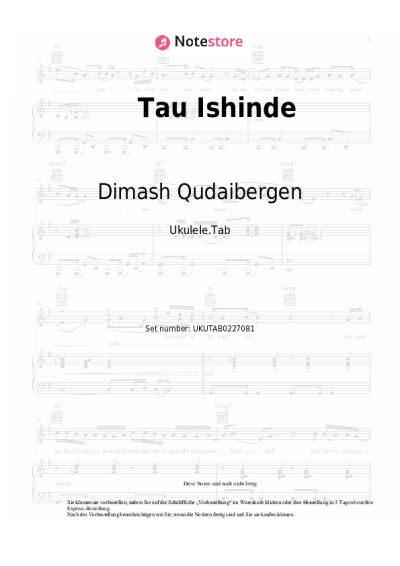 Noten, Akkorde Dimash Qudaibergen - Tau Ishinde