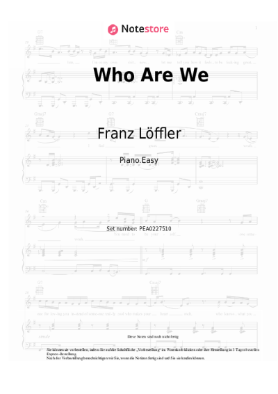 Noten, Akkorde Franz Löffler, The Otto Sieben Orchestra - Who Are We